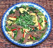 Dish of Beef, Bamboo & Yu Choy
