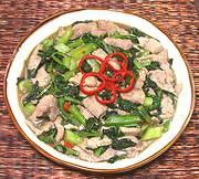 Bowl of Pork and Yu Choy Five Spice