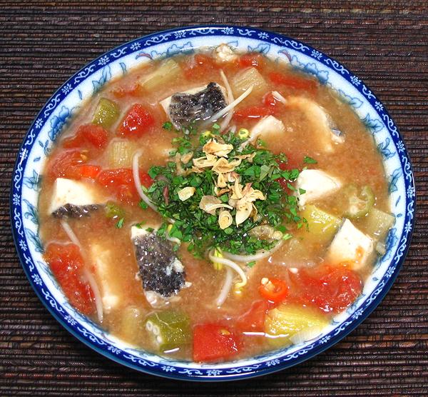 Bowl of Sour Snakehead Fish Soup