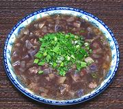 Bowl of Purple 'Yam' Soup with Pork