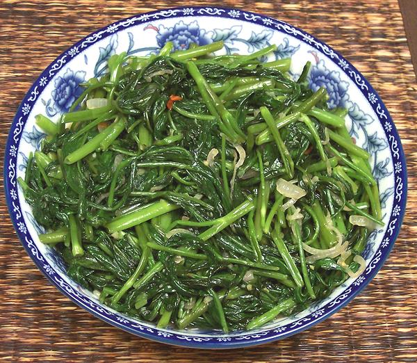 Dish of Water Spinach Stir Fry