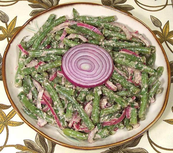 Dish of Green Bean & Walnut Salad