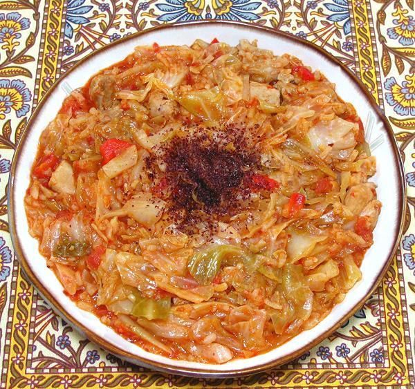 Dish of Chicken with Cabbage