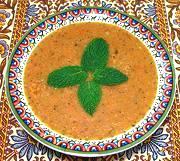 Bowl of Red Lentil & Mint Soup
