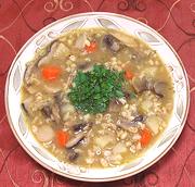 Bowl of Mushroom Barley Soup
