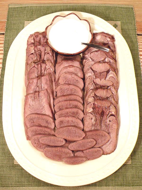 Platter of Sliced Beef Tongue