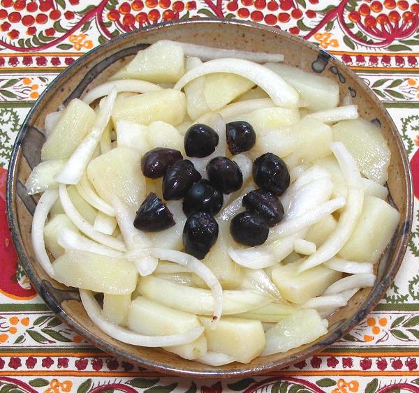 Dish of Potato & Onion Appetizer