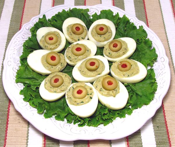 Serving Platter of Picante Stuffed Eggs