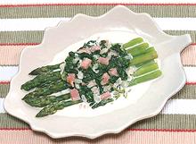 Dish of Asparagus with Lettuce Sauce