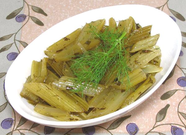 Dish of Marinated Celery