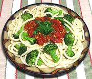Dish of Bucatini with Broccoli
