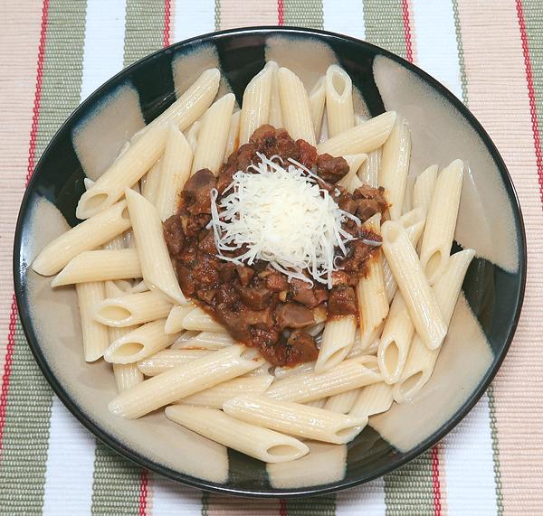 Dish of Pasta with Giblet Ragu