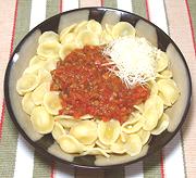 Dish of Pasta with Sausage Tomato Sauce