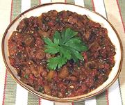 Dish of Eggplant with Tomato & Capers