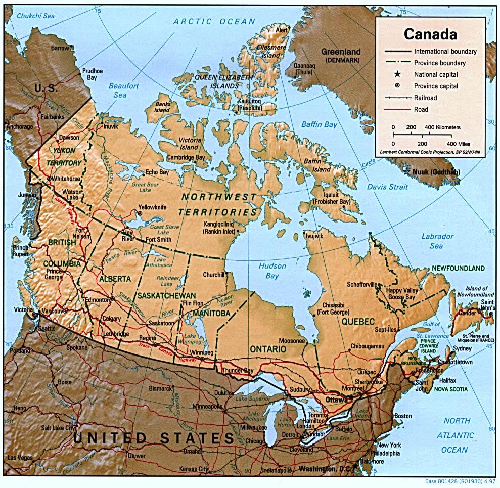 Canada - Topographic