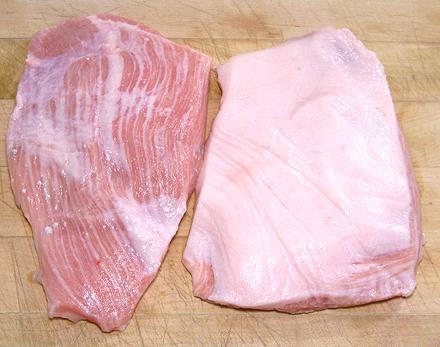 Slices of Pork Jowl Meat