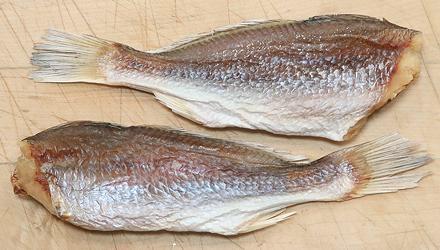 Two Headless Dry Salted Croaker Fish