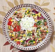 Dish of Bean, Corn & Pasta Salad