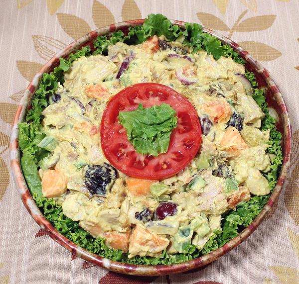 Dish of Chicken Curry Salad