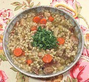 Bowl of Pork Cider & Barley Stew