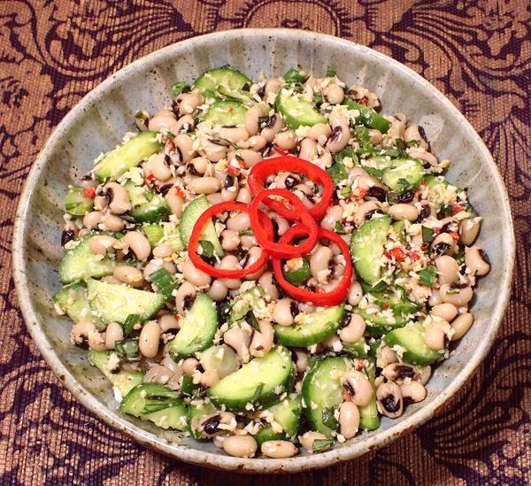 Bowl of Black Eye Pea Salad