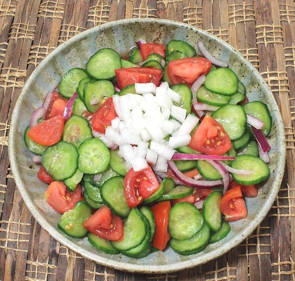 Dish of Cucumber & Tomato  Salad