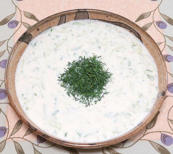 Dish of Cucumber Yogurt Soup