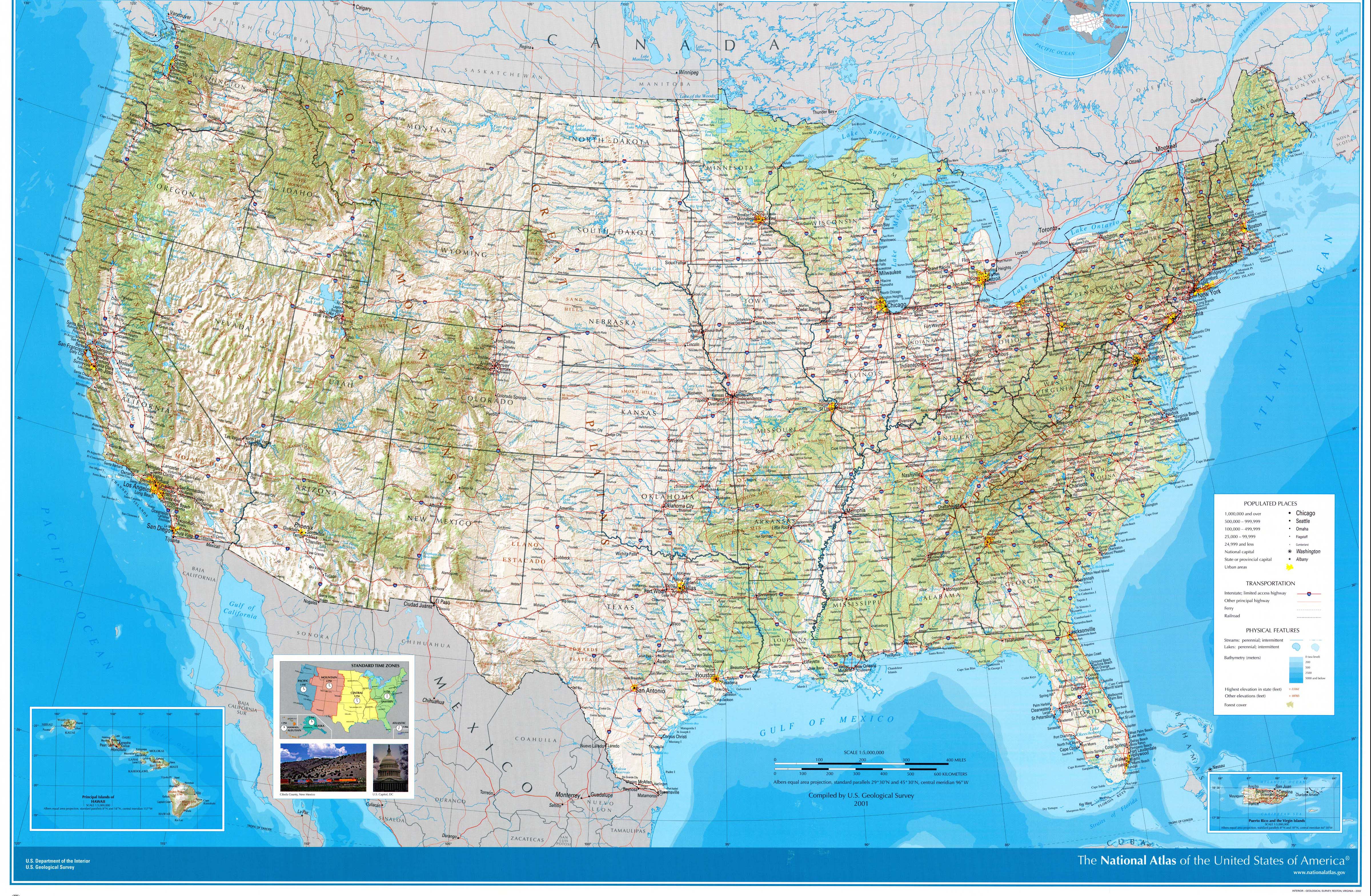 United States Topographic Map -Lower 48
