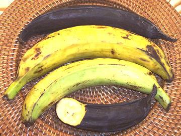 Plantains, yellow ripe, black ripe