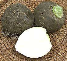 Whole and Cut Black Radish