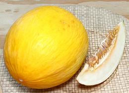 Whole and Cut Golden Honeydew Melon