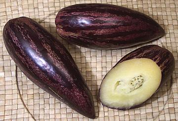 Pepino Fruits, whole and cut