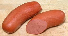 Cut and whole Knockwurst