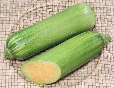 Whole and cut Aehobak (Korean Zucchini) Squash