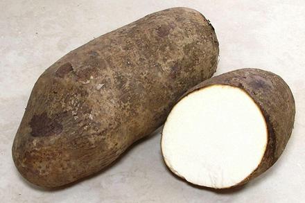 Whole and Cut White Yams