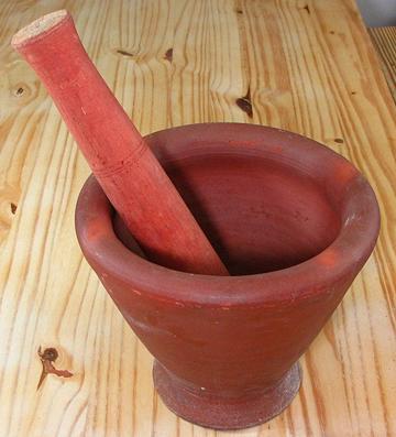 Kruk - Clay Mortar with Pestle