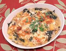 Dish with Acorn Squash, Chard & Cheese