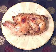 Half Cornish Game Hen on Platter