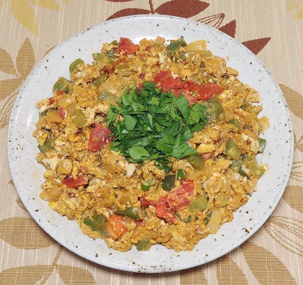 Dish of Scrambled Eggs Masala