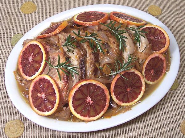 Finished Pork Roast with Blood Orange