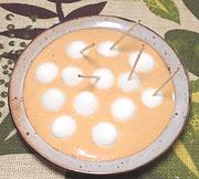 Quail Eggs in Rosé Dip