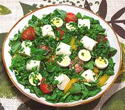 Bowl of Palm Hearts with Watercress