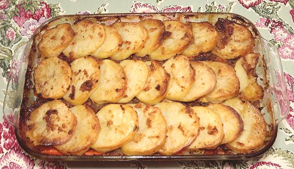 Casserole of Beef with Garlic Potatoes