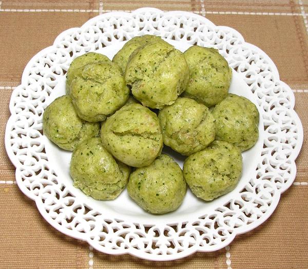 Dish of Green Dumplings