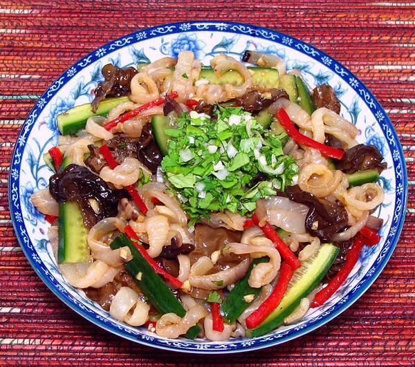 Bowl of Jellyfish and Cucumber Salad