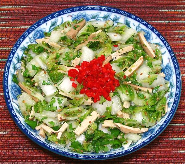 Dish of Napa Cabbage with Pressed Tofu