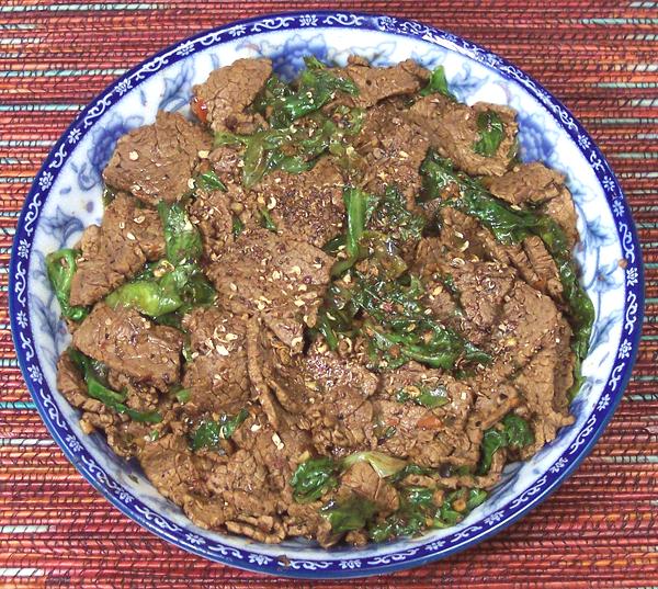 Dish of Beef with Chilis, Sichuan