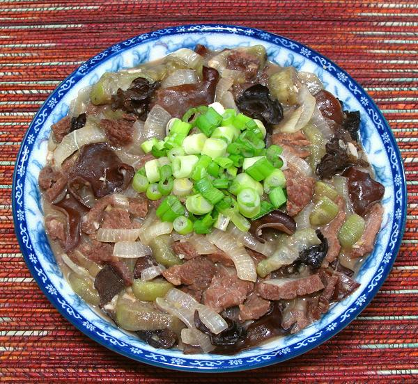 Dish of Beef & Luffa Stir Fry