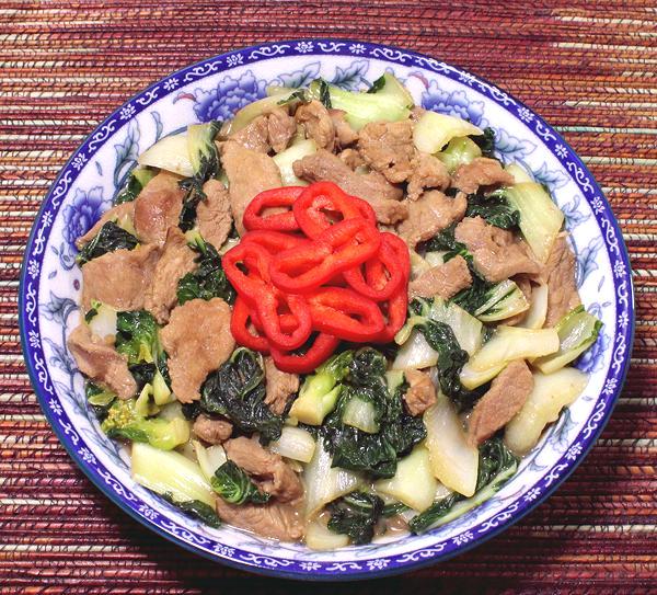 Bowl of Pork & Bok Choy