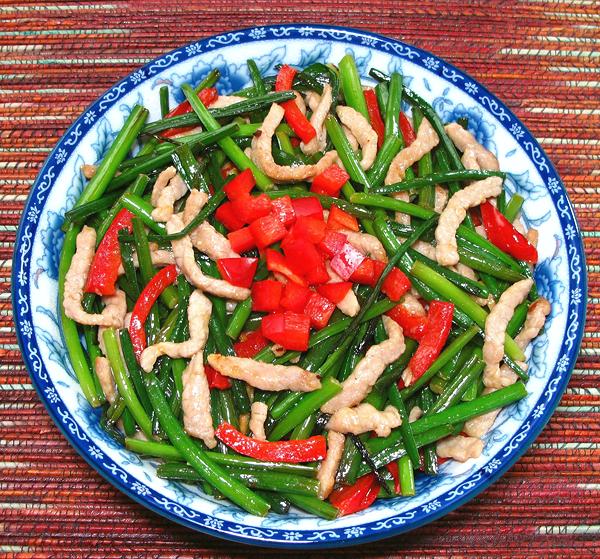 Dish of Pork with Flowering Chives